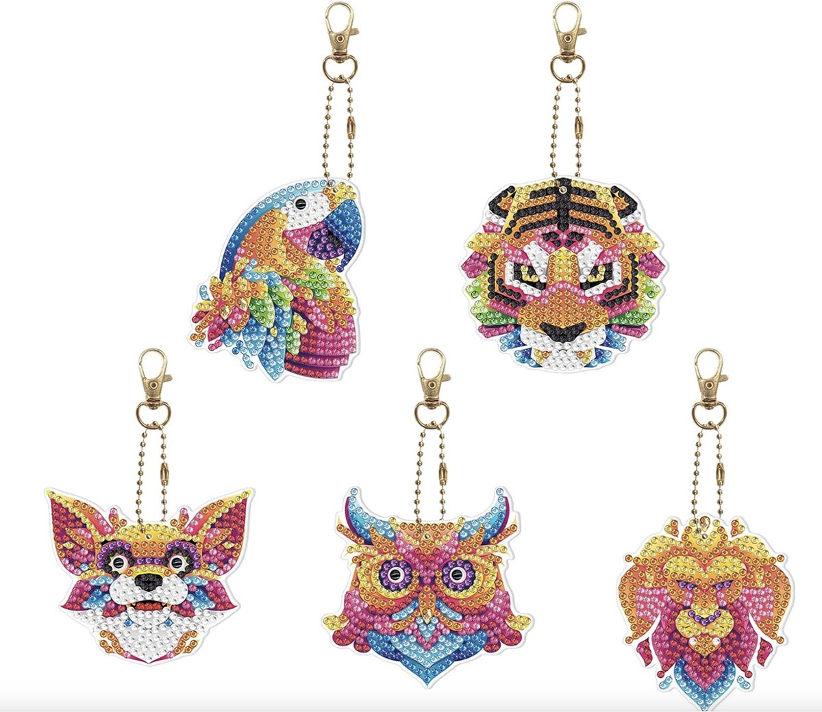 Diamond Painting Kits, DIY gekleurde paard sleutelhanger hangers hars Rhinestone borduurwerk schilderij voor Home Wall Decor