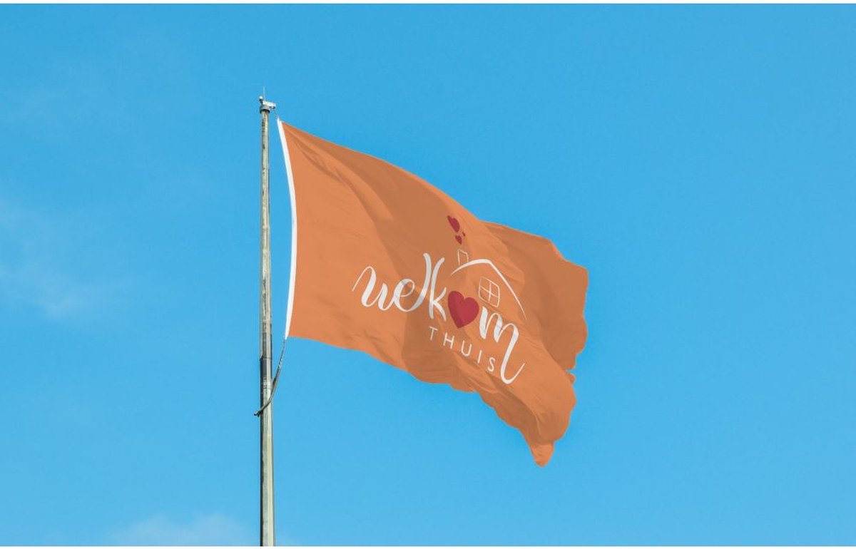 Oranje Welkom Thuis Vlag 100x150cm