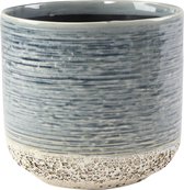 TS Sierpot Issa blauw - Decoratieve pot - 1x Ø 18 x 17 cm