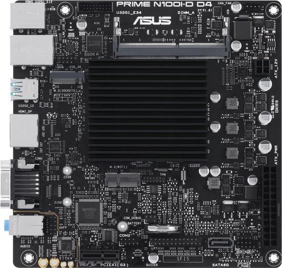 ASUS PRIME N100I-D D4, Intel, NA (geïntegreerde CPU), Intel Processor N, N100, 16 GB, DDR4-SDRAM - ASUS