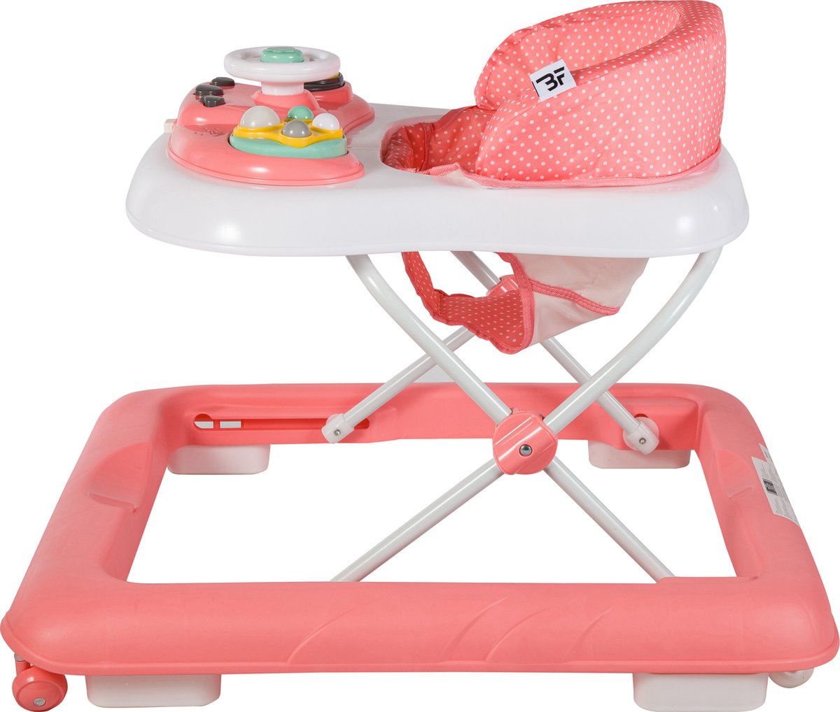 Bebies First Loopstoel / Baby Walker – Makkelijk in te klappen – In hoogte verstelbaar – Met afneembare speelset - Roze – foto 4