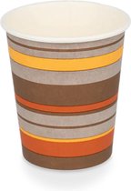 Kartonnen Koffiebeker to go 8oz 240ml gestreept- 100 Stuks - wegwerp papieren bekers - drinkbekers karton- milieuvriendelijk