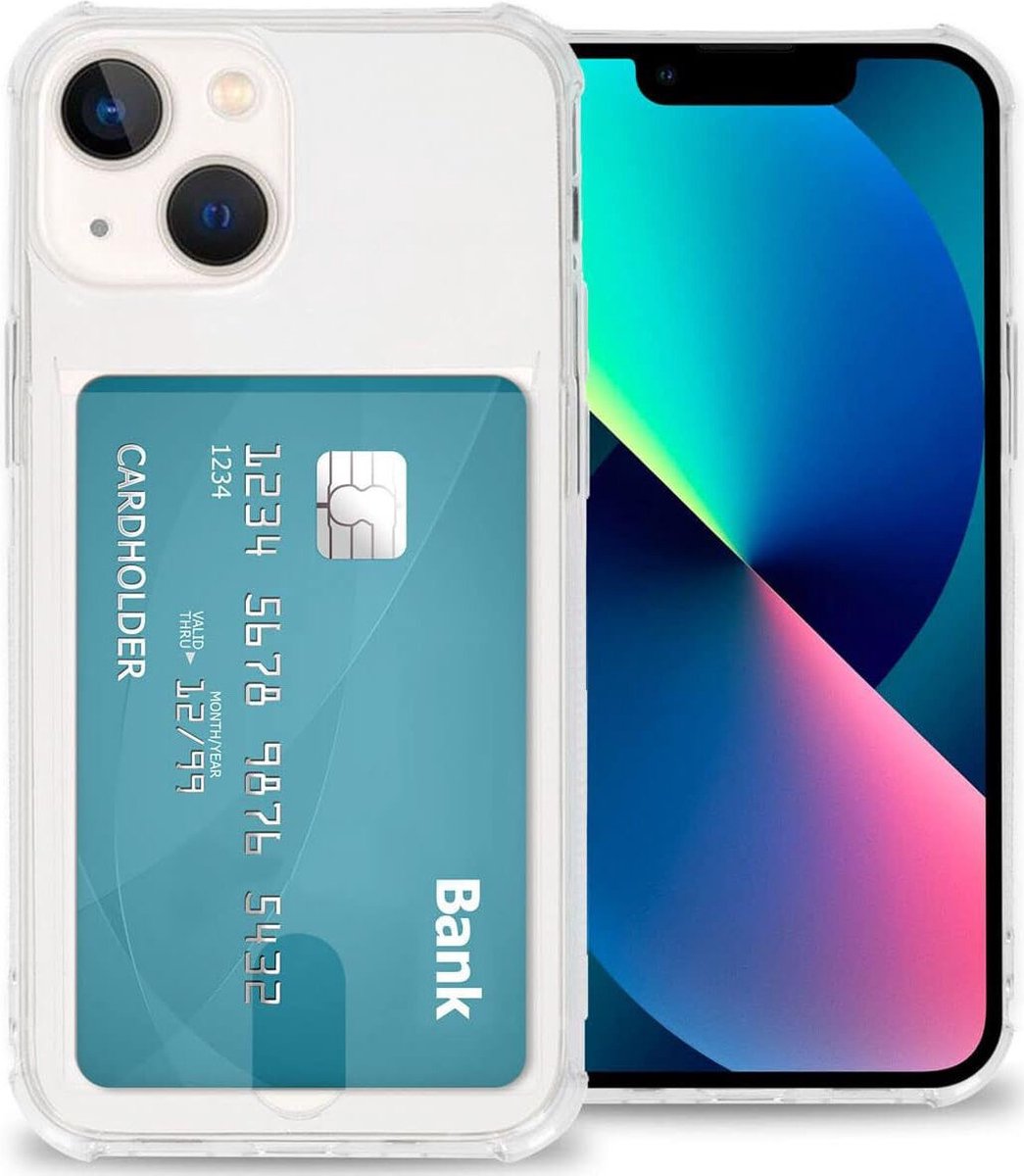 Coque IPhone Transparente épaisse Avec Porte-cartes - Compatible IPhone 11 à 13 Pro Max, TPU Silicone, Sans Fil