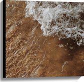 Canvas - Water - Zand - Zee - 60x60 cm Foto op Canvas Schilderij (Wanddecoratie op Canvas)