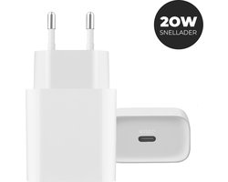 USBC adapter 20W- Snellader - Geschikt voor iPhone 17, iPhone 16, iPhone 15 en andere iPhone modellen - Oplaadstekker - Stekker USB C - Wit - WiseQ