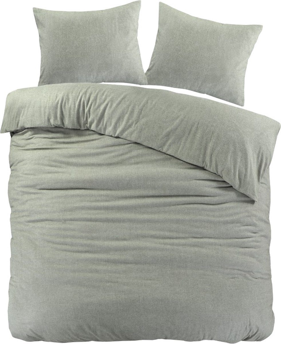 Papillon Brienz Flanel Dekbedovertrek - Tweepersoons - 200x200/220 cm - Groen