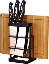 Keuken Organizer - 20,9 cm x 14 cm - Zwart - Messenhouder - Aanrecht organizer - Messenblok voor het aanrecht