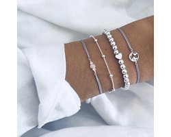 Sorprese armband - Joy - zilver - armband dames - 4 delig - cadeau - Model C