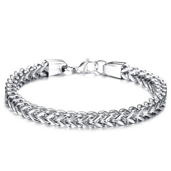 Handgemaakt Dubbele Armband Heren - RVS Jasseron-Schakelarmband - Zwart Macramé-Armband