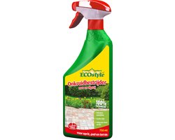 ECOstyle Onkruidbestrijder Mos en Alg Vrij 750 ml spray - tegen onkruid, mos en algen op bestrating, grind en tegels