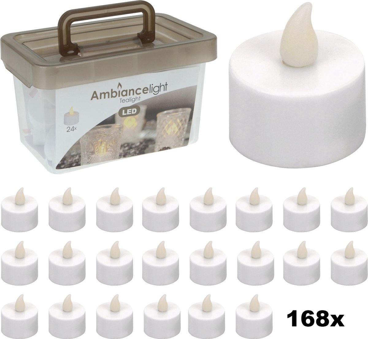 Set Theelichtjes LED - XXXL SET met 168 Stuks - INCLUSIEF Batterijen