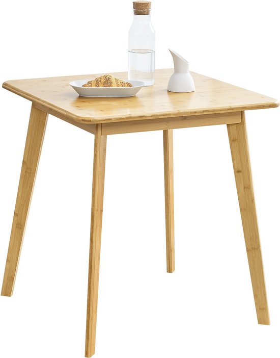 Eettafel Michayla - Bamboe - 70x70x75 cm - Houtkleurig - Modern Design