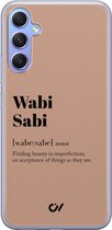 Hoesje geschikt voor Samsung Galaxy A34 - Wabi Sabi - Tekst - Bruin - - Casevibes