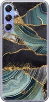 Hoesje geschikt voor Samsung Galaxy A34 - Marble Jade Stone - Marmer - Multi - Soft Case Telefoonhoesje - TPU Back Cover - Casevibes