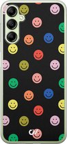 Samsung A14 5G hoesje - Retro Smileys - Emoji - Zwart - Soft Case Telefoonhoesje - TPU Back Cover - Casevibes