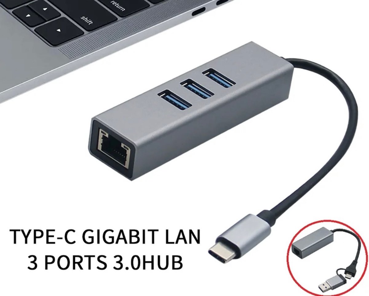 USB-C Hub 3.0 - Geschikt voor Macbook - 3 Port - USB Splitter - USB C Hub