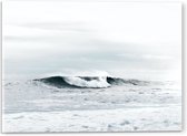 Acrylglas - Zee - Water - Golf - Zwart - Wit - 40x30 cm Foto op Acrylglas (Met Ophangsysteem)