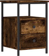 vidaXL Table de chevet 34 x 35,5 x 50 cm Bois traité Chêne fumé