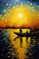 Poster Boten | Poster Zonsondergang | Sunset Poster | Boot Poster | Woondecoratie | 51x71cm | RTB | Geschikt om in te Lijsten