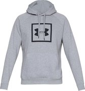 Under Armour Rival Fleece Box Logo Hoodie Heren Sporttrui - Steel Light Heather - Maat L