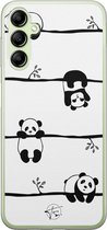 Hoesje geschikt voor Samsung Galaxy A14 5G - Panda - Soft Case - TPU - Print - Zwart, Wit - Mooie Telefoonhoesjes