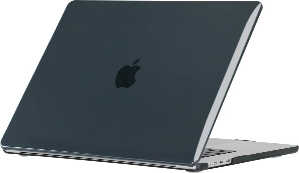 Lunso - MacBook Air 15 inch (2023) - cover hoes - Glanzend Zwart - Vereist model A2941