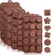 Siliconevormen, voor snoep en chocolade, kleine en soepele vormpjes, voor harde of rubberachtige zoetigheden, verschillende vormen