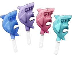 IJslolly Maker, Pop Maker, Haai, Set voor 4 IJsjes, BPA vrij, Polypropyleen/Siliconen - Zoku
