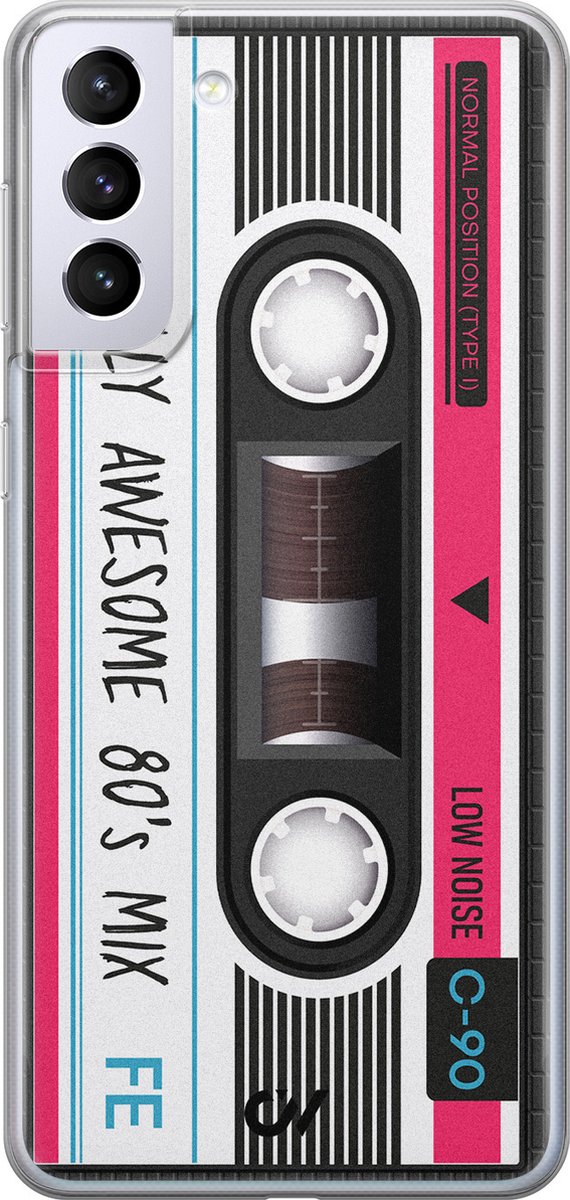 Hoesje geschikt voor Samsung Galaxy S21 Plus hoesje - Cassette - - Zwart - - Casevibes