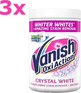 Vanish - Oxi Action - Crystal White - Witte Was Vlekverwijderaar - Whitening Booste Poeder - 3x 940gram - Voordeelverpakking