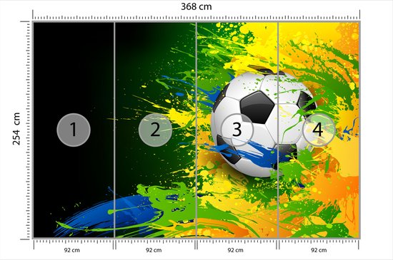 Papier peint photo Voetbal - Papier peint Papier peint non tissé - 368 x 254 cm