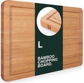 snijplank van 100% bamboe - antiseptische houten plank met sapgroef, keukenplank, 38x25x2cm