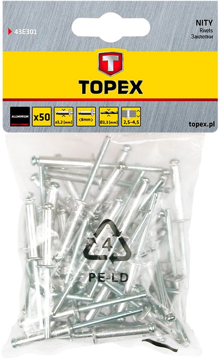 TOPEX Popnagels 3,2x8mm