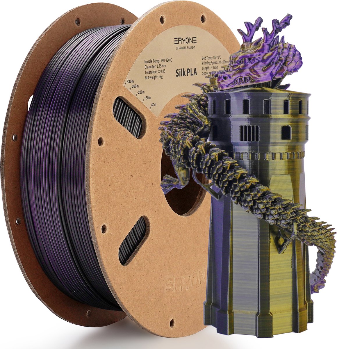 PLA Filament 1.75mm New Noir, GEEETECH Imprimante 3D Filament PLA 1kg Spool