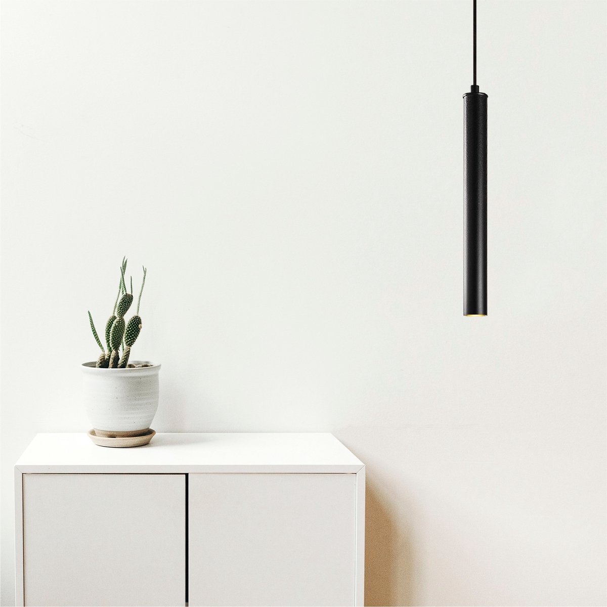 Asir - Kroonluchter - Zwart - 4 x 4 x 92 cm