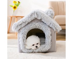 Chata® Hondenhuis - Kattenhuis 50 x 40x 46 cm - Dierenhuis - Kattenhok - Hondentent - Hondenhuisjes voor binnen - Grijs
