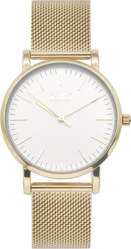IKKI JAMY JM14 Horloge - Goud/wit | bol.com