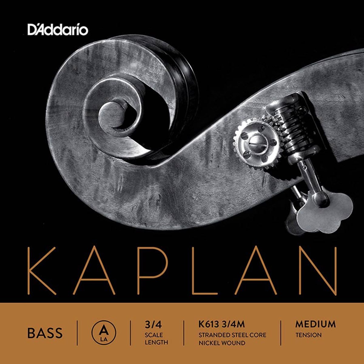 D'Addario K613-34M double bass string A-3 3/4, medium, stranded steel, nickel wound