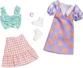 Barbie Vêtements Outfit Poupées Accessoires de vêtements pour bébé 2-pack : Robe violette + haut + Rok et Chaussures pour femmes Witte