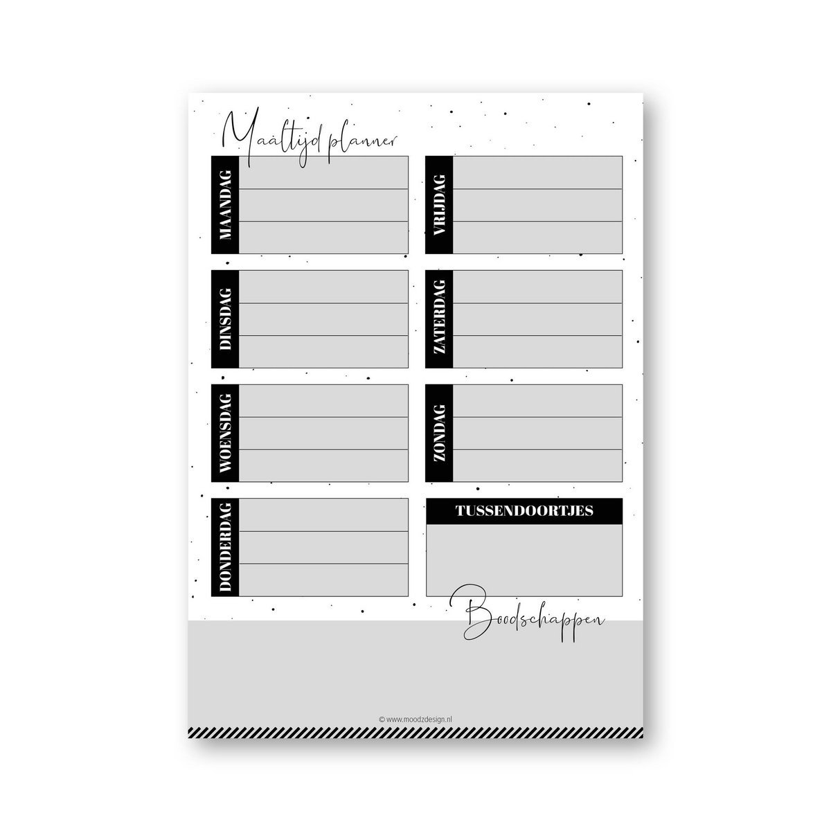 Maaltijdplanner voor een week - Dieetschema bijhouden inclusief boodschappenlijstje