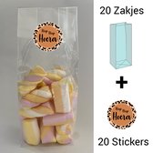 Uitdeelzakjes + sluitstickers - 20 stickers & 20 zakjes - cellofaanzakjes - Transparant - snoepzakjes - traktatie zakjes - Inpakzakjes - kinderfeestje - Luipaard