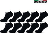 Calzera 10 Paar Enkelsokken - Sneakersokken - Lage sokken - Zwart - Maat 47-50