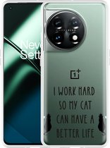 Cazy Hoesje geschikt voor OnePlus 11 Royalty Cat Zwart