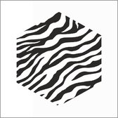 Sticker - "Zebra Print" - Etiketten - 50x45mm Hexagoon - Wit/Zwart - 500 Stuks