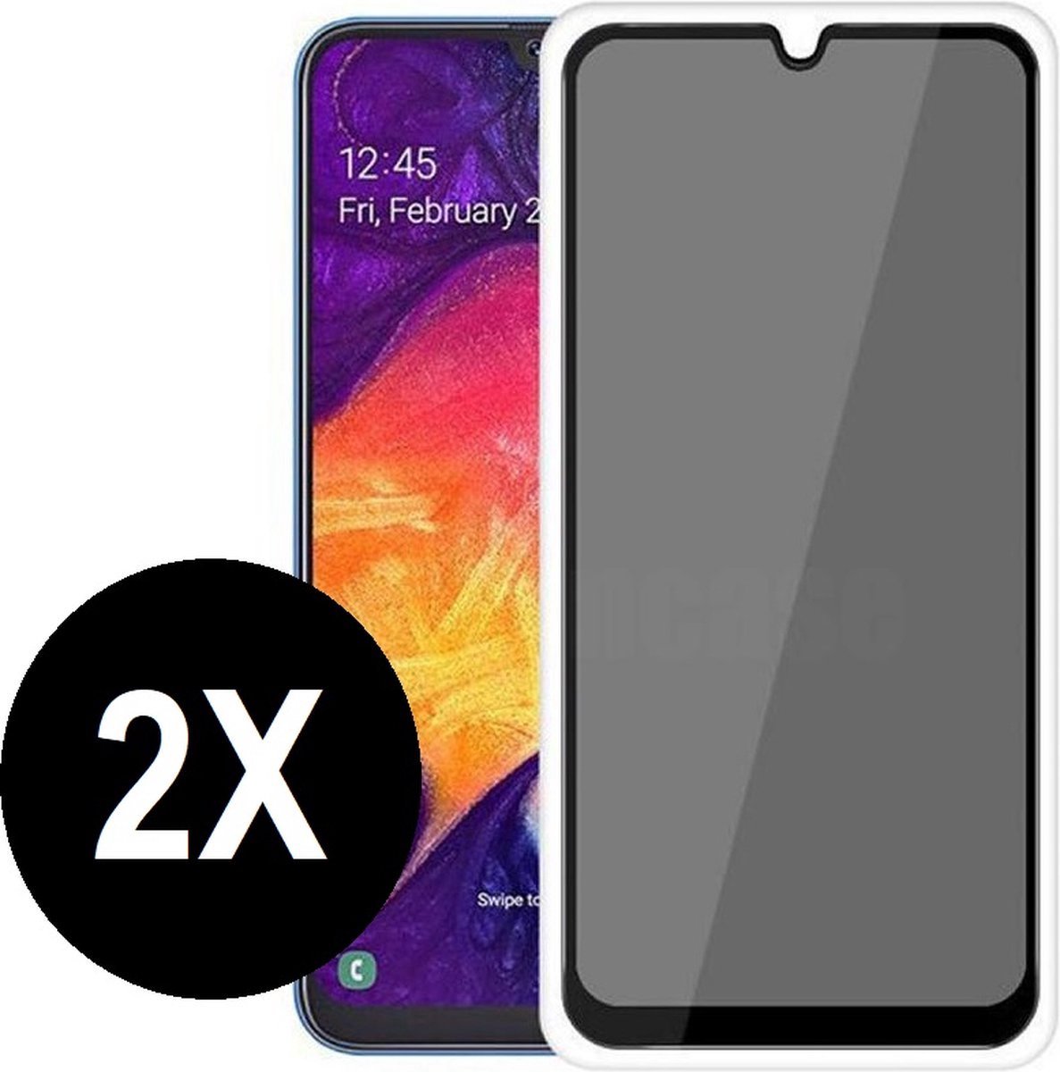 Screenz® - PRIVACY Screenprotector geschikt voor Samsung Galaxy A90 / A90 5G- Tempered glass Screen protector geschikt voor Samsung Galaxy A90 / A90 5G - Beschermglas - Privé Glasplaatje - 2 stuks