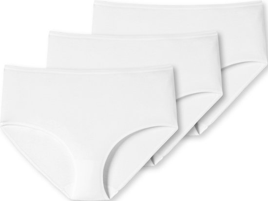 SCHIESSER 95/5 slips (pack de 3) - femme midi coton bio blanc - Taille : 36