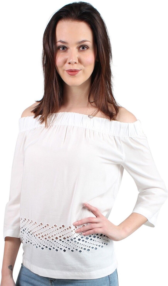 Selected Femme Charline witte schouderloze top