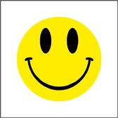 Sticker - "Smiley (Blij Gezicht)" - Etiketten - 46mm Rond - Geel - 500 Stuks