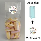 Uitdeelzakjes + sluitstickers - 20 stickers & 20 zakjes - cellofaanzakjes - Transparant - snoepzakjes - traktatie zakjes - Inpakzakjes - kinderfeestje - Dieren