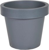 Mega Collections Cache-pot/pot de fleur - plastique - gris - extérieur - D16 x H14 cm